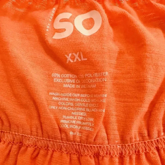 NWT SO GOODS FOR LIFE Juniors Sleeveless Straps Pullover V-Neck Coral Shirt XXL - Picture 9 of 9